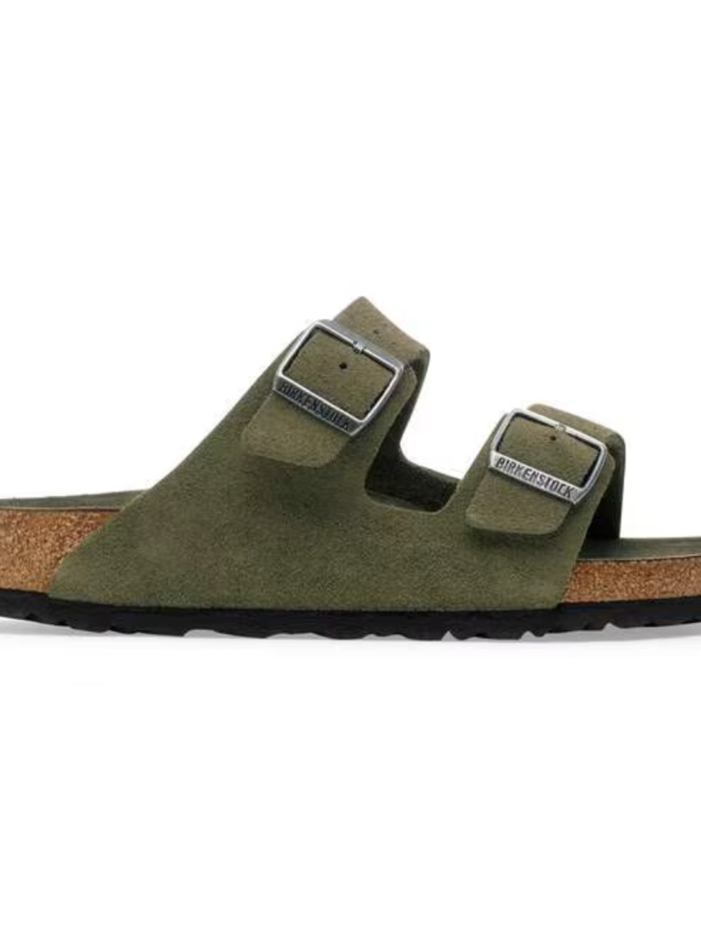 Birkenstock Arizona Sandals Olive Green Suede Straps